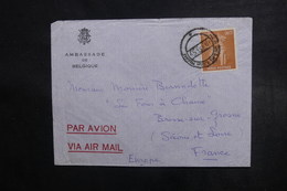INDE - Enveloppe De L'Ambassade De Belgique De New Delhi Pour La France En 1959 - L 40669 - Cartas & Documentos