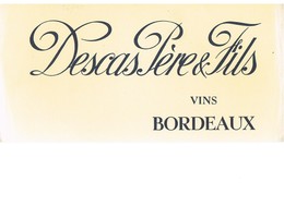 BUVARD : DESCAS PERE & FILS VINS DE BORDEAUX - Liqueur & Bière