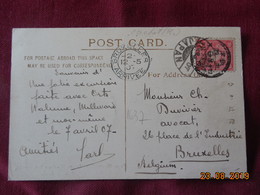 Carte De 1907 De Takaradzuka à Destination De Bruxelles Avec Timbre Surchargé - Covers & Documents