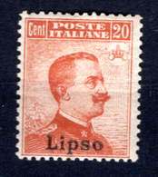 1917/21  - ISOLE ITALIANE DELL'EGEO: LIPSO -  Italia - Catg. Unif.  10 - Firmato. Biondi  - LH - (W2019.38..) - Aegean (Lipso)