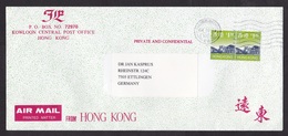 Hong Kong: Airmail Cover To Germany, 1997, 2 Stamps, City Skyline (traces Of Use) - Briefe U. Dokumente
