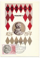 MONACO -  Carte Maximum "Effigie D'Honoré II" - 12/11/1974 - Maximum Cards