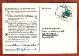 Karte, Unfallverhuetung, SoSt Steinheim Homo Steinheimensis, Nach Stuttgart 1972 (78164) - Cartas