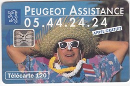 TC074 TÉLÉCARTE 120 - PEUGEOT ASSISTANCE - VACANCIER SEREIN - Voitures