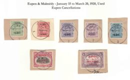 Belgium WWI Eupen & Malmedy 1920 Mi#1-7 Used On Piece Complete Set - OC55/105 Eupen & Malmédy