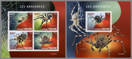 TOGO 2019 MNH Spiders Spinnen Araignees M/S+S/S - IMPERFORATED - DH1933 - Spinnen