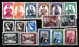 1956 Vaticano Vatican ANNATA  YEAR Senza Posta Aerea, 16 Valori USATI Obliterated - Annate Complete