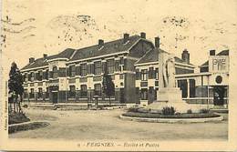 - Dpts Div -ref-AL579- Nord - Feignies - Ecoles Et Poste - Ecole - Postes - Monument Aux Morts Guerre 1914-18 - - Feignies