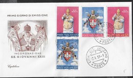 VATICANO - 1959 - INCORONAZIONE GIOVANNI XXIII - 02.04.1959 - SU BUSTA F.D.C. - (BUSTA CAPITOLIUM) - NON VIAGGIATA - FDC