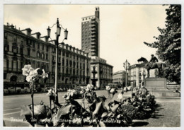 TORINO   UN  ANGOLO  PITTORESCO   PIAZZA  CASTELLO                 (VIAGGIATA) - Parken & Tuinen