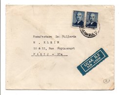 TURQUIE AFFRANCHISSEMENT COMPOSE SUR LETTRE AVION POUR LA FRANCE 1950 - Storia Postale