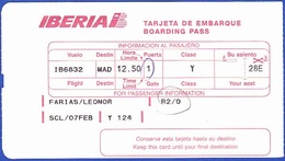 Boarding Pass - IBERIA, Spain/ España / Tarjeta De Embarque - Europe