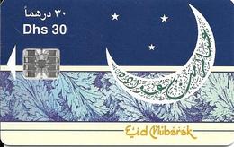 CARTE-PUCE-EMIRATS-SC7-30Dhs-1998-EID MUBARAK/FIN RAMADAN-TBE-RARE - Verenigde Arabische Emiraten