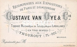 Reclame Kaartje Gustave Van Ye - Tissage Mécanique De Tuiles Sacs Et Emballages - Torhout - Torhout