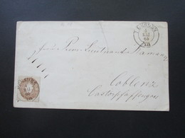 AD Sachsen 1865 Nr. 18 EF Stempel K2 Dresden Nach Coblenz Gesendet Ausgabe No 3 - Saxe