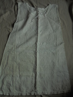 Ancien - Grande Chemise En Lin Monogramme MT (manches Coupées) - 1900-1940