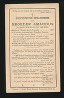 BROEDER AMANDUS / BERNARD DE DECKER = CLUYSEN 1835 - NORFOLK  U.S.A. 1891 - Todesanzeige