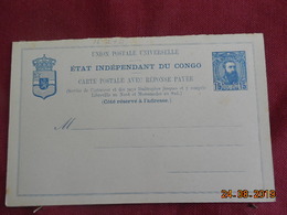 Entier Postal Du Congo Belge Avec Reponse Payée - 1884-1894