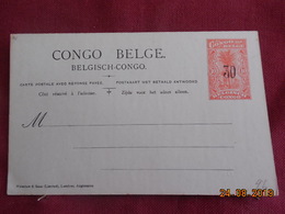 Entier Postal Du Congo Belge Surchargé Avec Reponse Payée - Cartas & Documentos