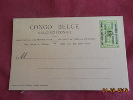 Entier Postal Du Congo Belge Surchargé Avec Reponse Payée - Briefe U. Dokumente