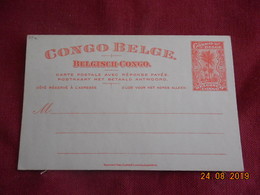 Entier Postal Du Congo Belge Avec Reponse Payée - Storia Postale