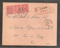 Enveloppe Recom  ST LEU  D ESSERENT    OISE    50C SEMEUSE X 3   1930 - 1903-60 Sower - Ligned