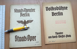 1940 Volksbühne Berlin WWII GERMANY GERMAN STAATS THEATER OPER DEUTSCHLAND NAZI LOT MAGAZINE NEWSPAPERS STATE THEATER - Theater & Drehbücher