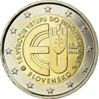 Slovaquie, 2 Euro, 10ème Anniversaire De L Adhesion à L' UE, 2014, SUP - Slovacchia