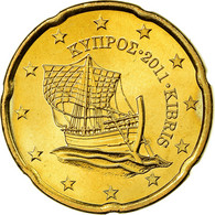 Chypre, 20 Euro Cent, 2011, SPL, Laiton, KM:82 - Cipro