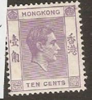 Hong Kong  1938    SG 145b  10c   Perf 14   Mounted Mint - Neufs