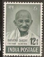 India   1948 SG  306   Ghandi    Mounted Mint - Ungebraucht