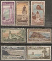 New Zealand  1947  Life Insurance  Lighthouses   Various Values  To 1/-d Mounted Mint - Unused Stamps