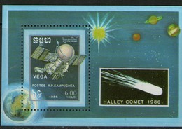 CAMBODGE-CAMBODIA 1986 COMETE DE HALLEY  YVERT   N°B55  NEUF MNH** - Astronomy