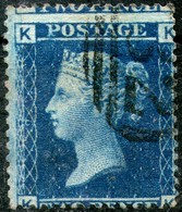 Great Britan,1855,Queen Victoria 2 Pence,perf:14,letter:K-K,cancell:PPt.9,WMK3,as Scan - Used Stamps