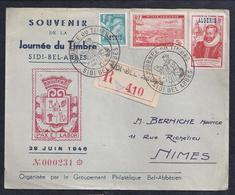 Enveloppe Locale Journee Du Timbre 1946 Sidi Bel Abbes - Storia Postale