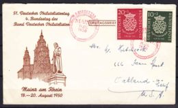 Germany 1950 Mi#121-122 Travelled On FDC Cover With Special Postmark, Brief - Briefe U. Dokumente