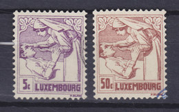 Luxembourg 1925 Mi. 157, 159 Tuberkulose- Und Krebsbekämpfung Krankenschwester Und Kranker Nurse - Gebruikt
