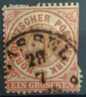 NORDDEUTSCHER POSTBEZIRK 1869 - Canceled - Mi 16 - 1gr - (damaged!) - Usati