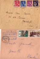 LOT DE 7 LETTRES AFFRANCHISSEMENT COMPOSES DES ANNEES 1939 A 1959 -DEPARTEMENT DE LA MANCHE - 1921-1960: Période Moderne