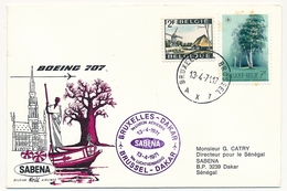 BELGIQUE - 2 Enveloppes SABENA - 1ere Liaison Aérienne - BRUXELLES - DAKAR - 13/4/1971 Et Retour - Luchtpost