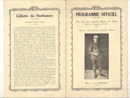 Programme Officiel, 4 Pages, Gillette De Narbonne, Opérette, Louis DELMAY , 2 Scans, Frais Fr : 1.65 E - Programs