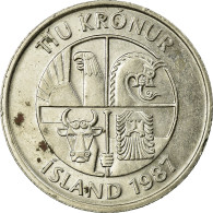 Monnaie, Iceland, 10 Kronur, 1987, TB, Copper-nickel, KM:29.1 - IJsland