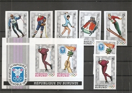 JO D'hiver De Grenoble - 1968 ( 260/266 + PA 74C / D +BF 23A Non Dentelés XXX -MNH Du Burundi ) - Winter 1968: Grenoble