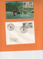 Pecheur A L'épervier. Filet. Mer. Mélanésien. Rivage FDC Et Carte Maximum Poste Aérienne 7/12/61 - Lettres & Documents