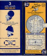 Carte Géographique MICHELIN - N° 062 CHAUMONT - STRASBOURG 1950 - Cartes Routières