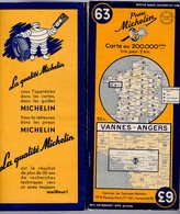 Carte Géographique MICHELIN - N° 063 - VANNES-ANGERS - 1953 - Cartes Routières