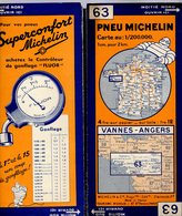 Carte Géographique MICHELIN - N° 063 - VANNES-ANGERS - N° 3326-87 - Cartes Routières