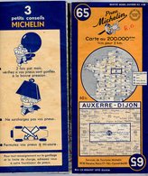 Carte Géographique MICHELIN - N° 065 - AUXERRE - DIJON 1950 - Cartes Routières