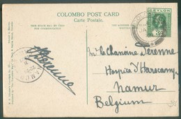 PPC (Galle Face, Temple, Colmbo)  From COLOMBO 15 Jan. 1921 To Namur (Belgium) - 14539 - Ceylon (...-1947)