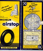 Carte Géographique MICHELIN - N° 070 - BEAUNE / EVIAN - 1955 - Cartes Routières